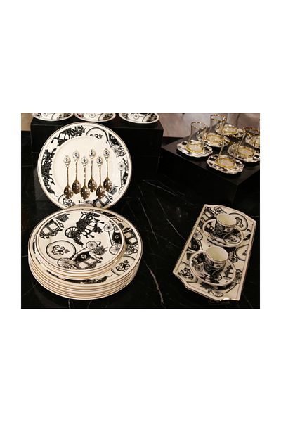 Lucky Art Downtown 6-Piece Bonnet Series Serving Plate Set 20 cm