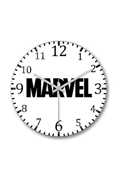 Baskı Dükkanı ساعة Marvel Curved Duar - زجاج حقيقي