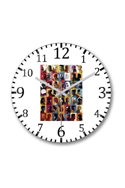 Baskı Dükkanı صورة Marvel - ساعة دوار وزجاج حقيقي منحني