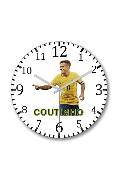 Baskı Dükkanı فيليب كوتينيو Seleçao Brasileira ساعة حائط منحنية Real C