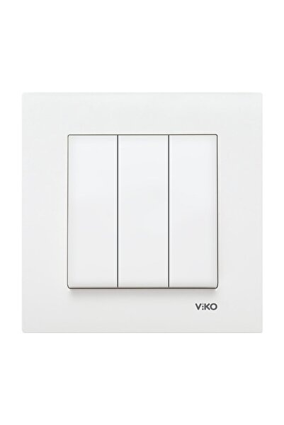 VİKO Karre Üçlü Anahtar - 90967x68 Beyaz