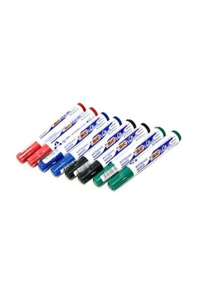 Bic Vellada 1751 Tahta Kalemi Kesik Uç (siyah-mavi-kırmızı-yeşil) 8'li