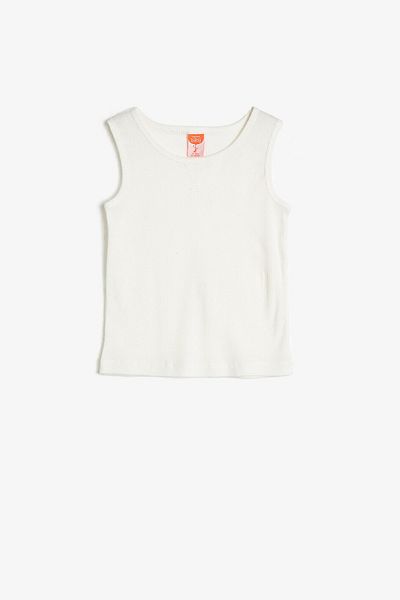Koton Girl's Ecru Plain Undershirt