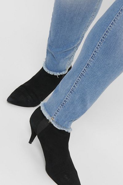 Only Women's Blue Large Size Light Blue Skinny Leg and Leg Detailed Jeans15198408 CARWILLY