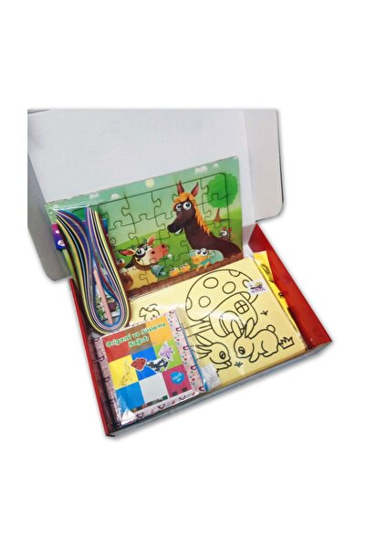 HAYAL Çocuklar Için Aktivite Seti - 6 Parça, Puzzle, Kum Boya, Quilling, Origami