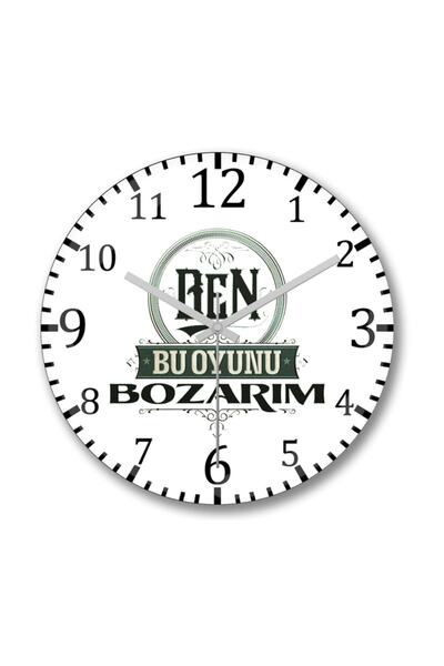 Baskı Dükkanı ساعة حائط من الزجاج الحقيقي Leyla وMecnun - تصميم منحني