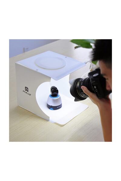 PULUZ 5022 Çift Sıra Ledli Portatif Fotoğraf Stüdyosu 20x20cm