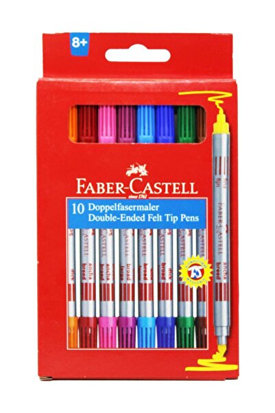 Faber Castell Çift Uçlu Keçeli Kalem 10 Renk -felt Tip