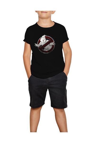 Z zepplin Детска тениска Ghostbuster Splash в черна боя