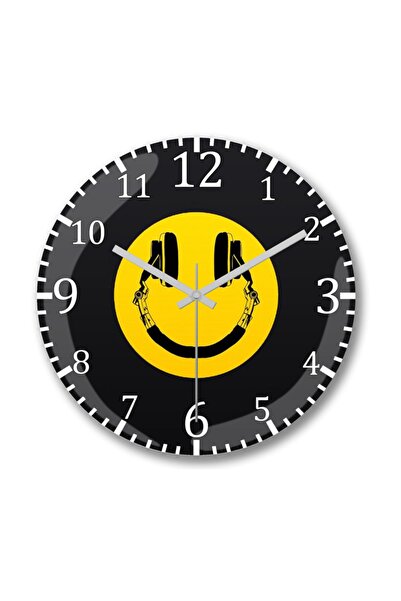 Baskı Dükkanı ساعة حائط دي جي موشنز من الزجاج الحقيقي المنحني