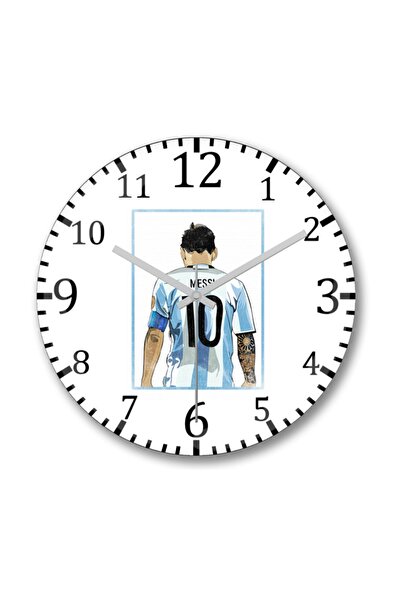 Baskı Dükkanı Argentina Messi 10 Ceas de Perete - Sticlă Reală Curbată