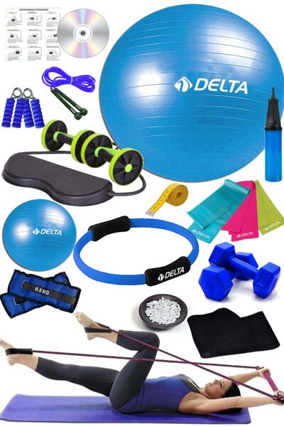 Delta Full Pilates Seti Topu Tam Set Pilates Çemberi Pilates Minderi Mat Studio Revoflex Dambıl