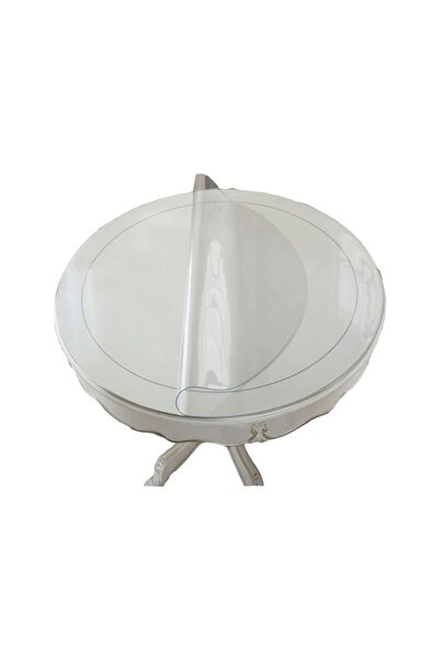 Evsay Pvc 1,7mm Kalınlık Kaymaz Koruyucu Yuvarlak Masa 70 Cm Çapında Şeffaf