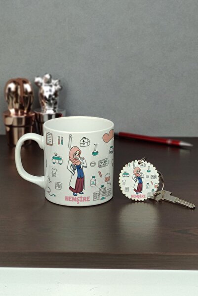 Hediyelen Hemşire Kupa Bardak Ve Anahtarlık Set