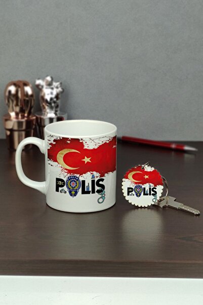 Hediyelen Polis Kupa Bardak Ve Anahtarlık Set