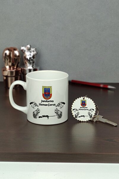 Hediyelen Jandarma Uzman Çavuş Kupa Bardak Ve Anahtarlık Set