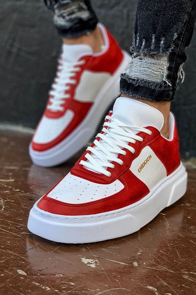 Chekich Men's Red White Lace-Up Streetball Ii Shoes Gx9688