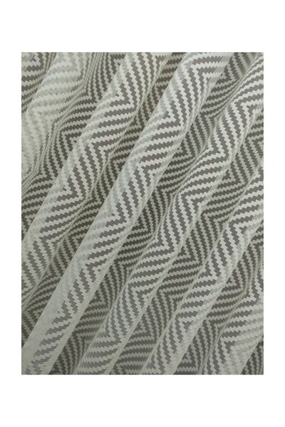 Esse Home Geometric Patterned Tulle Curtain with Folded Skirt, 150x200 cm, Sparse Pleat, 1/2