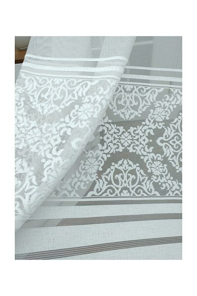 Esse Home Kdk Knitted Patterned Tulle Curtain High Quality, 250x260, Tight Pleat, 1/3
