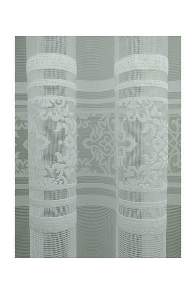 Esse Home Kdk Knitted Patterned Tulle Curtain, 200x200, Sparse Pleat, 1/2