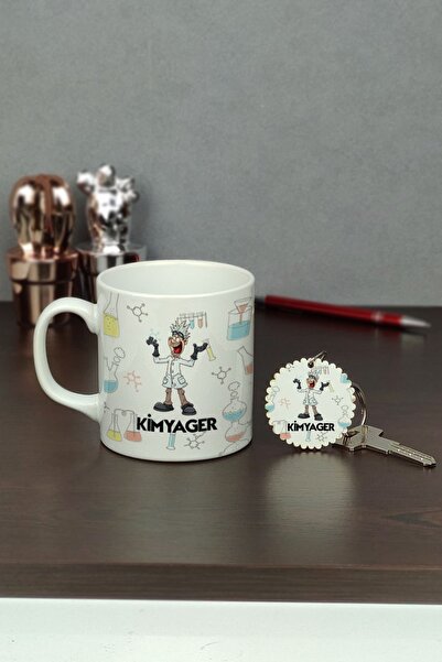 Hediyelen Kimyager Kupa Bardak Ve Anahtarlık Set