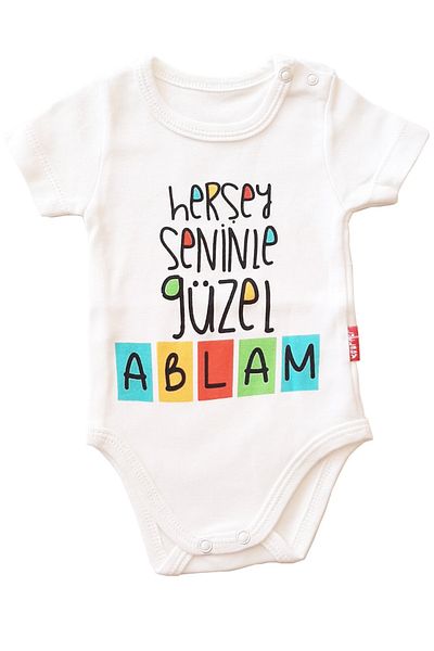 Lullaby My Sister Written Cotton Baby Bodysuit