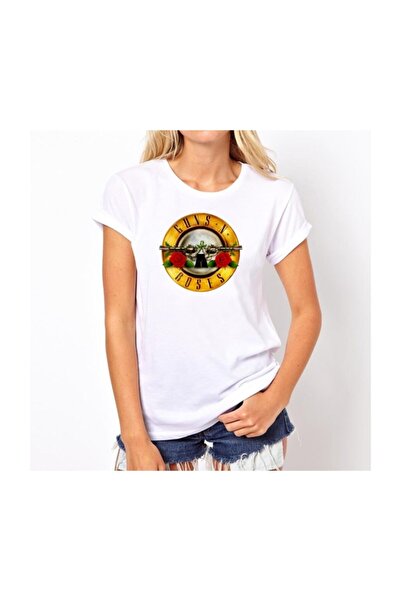 SCUBAPROMO Γυναικείο T-Shirt Guns N Roses Λευκό