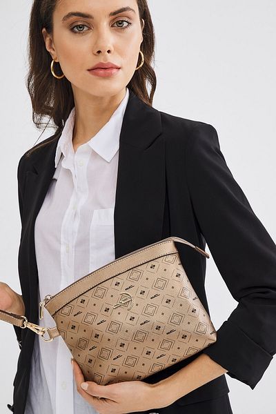 Deri Company Златна дамска чанта тип клъч (4010A)