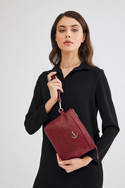 Deri Company Дамска чанта тип клъч в бордо червено (4010B)