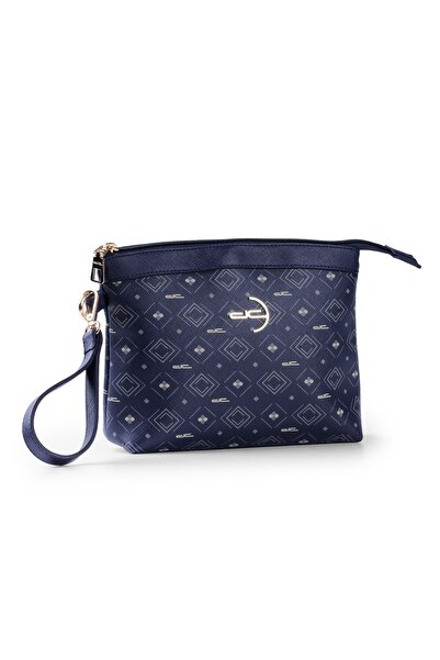 Deri Company Navy Blue Women's Portfolio&Clutch Bag