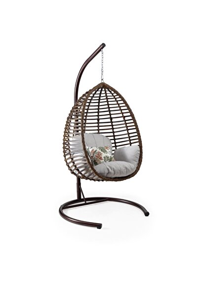 Capri Swing Kapalı Tekli Bahçe Balkon Rattan Gümbet Salıncağı