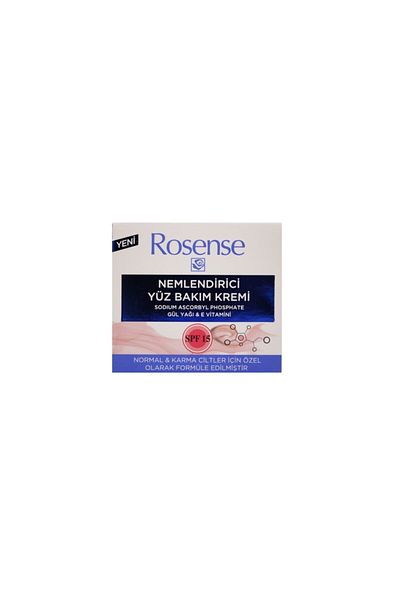 Rosense Spf 15 Moisturizing Face Care Cream Rose Oil+Evitamin Normal/Combination Skin