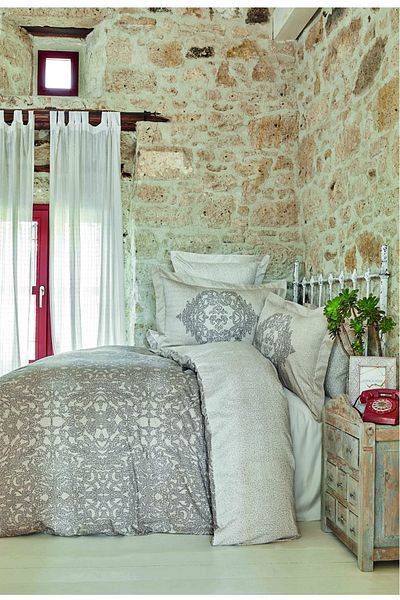 Karaca Home Adare Beige Satin Double Duvet Cover Set