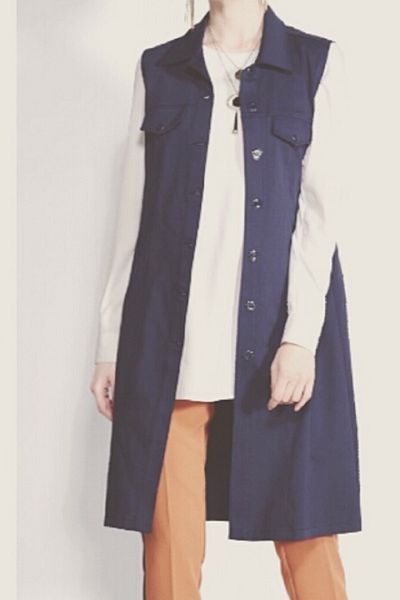 YILDIZ Women's Navy Blue Tunic Vest