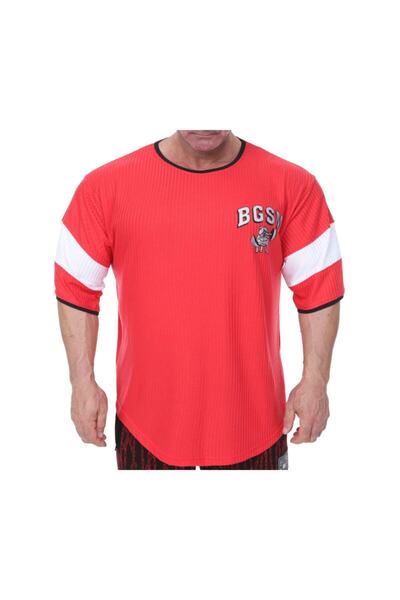 Big Sam Κόκκινο Υπερμεγέθες Μπλουζάκι Bodybuilding - 3271