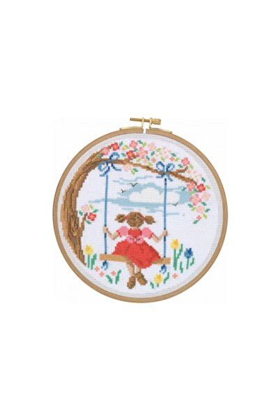 TUVA Balım Cross Stitch Etamine Kit Κορίτσι στην κούνια Ccs08