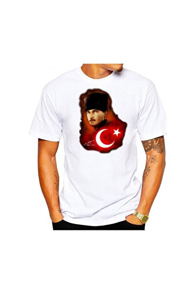 SCUBAPROMO Ataturk Al Bayrak bela muška majica