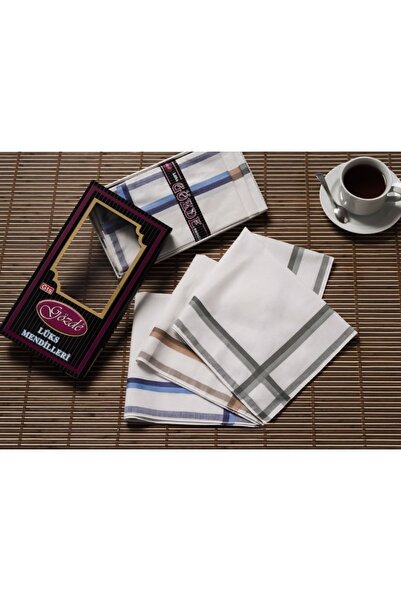 Gözde 42X42 cm Black Fabric Handkerchief - 12 Pieces, Boxed - Mpnteks0970