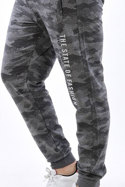 Giyim Dünyası Ανδρικό Skinny Leg Camouflage Γκρι Φούτερ Pogi 2471