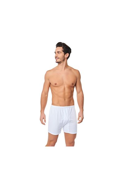 Tutku White 100% Cotton Men's Boxer Briefs - 6 Pieces