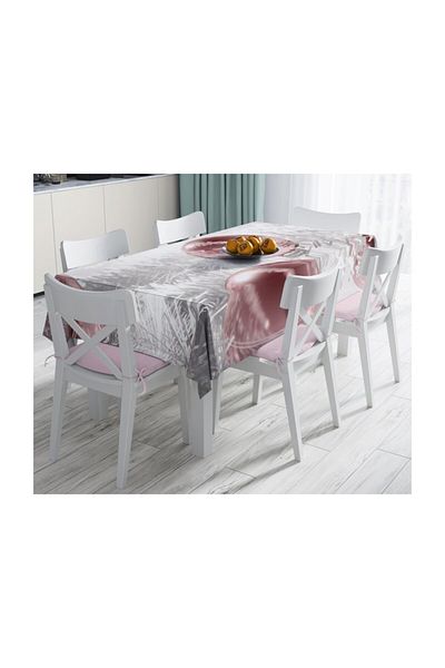 Realhomes Față de masă decorativă rezistentă la pete cu imprimare digitală Globul de Anul Nou - 140 X 180 cm