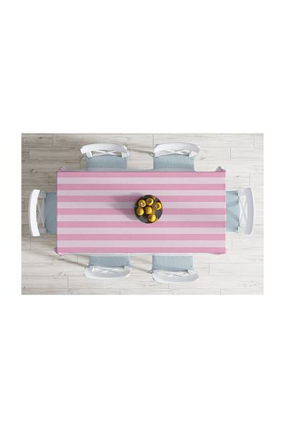 Realhomes Față de masă decorativă rezistentă la pete cu design modern în armonie de culori roz-120x140 cm