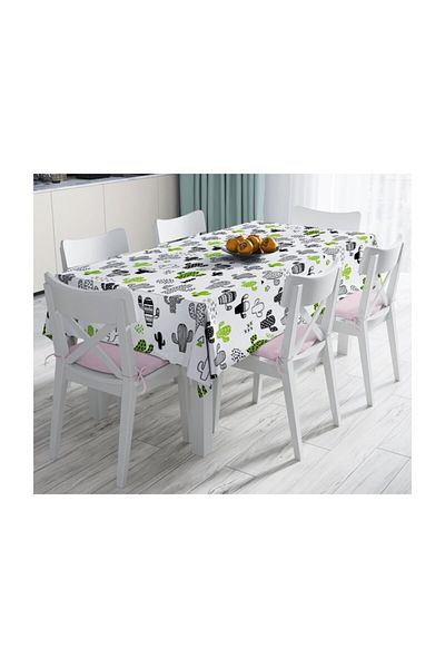Realhomes Fata de masa rezistenta la pete cu model cactus-140x220 Cm