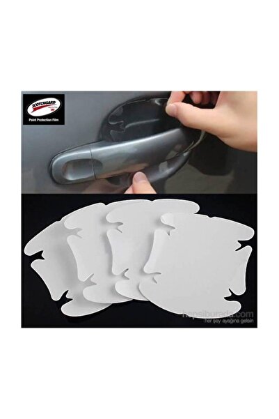 Sticker Sepetim Kapı Kolu Boya Koruma Filmi Beyaz Dekoratif Oto Sticker