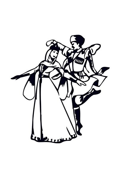 Sticker Sepetim Çerkes Adige Amblem Siyah Dekoratif Çok Amaçlı Sticker