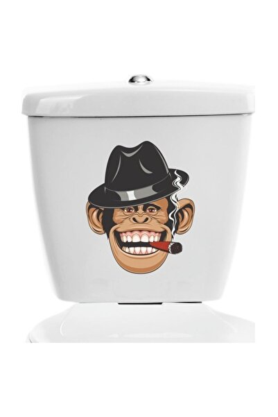 Sticker Sepetim Puro Ve Maymun Dekoratif Çok Amaçlı Banyo Klozet Sticker