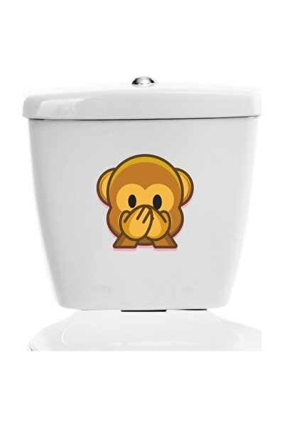 Sticker Sepetim Utanan Maymun 1 Dekoratif Klozet Banyo Çok Amaçlı Sticker