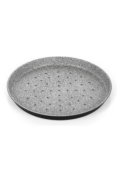 Altınbaşak Sheet Metal Pizza Pan, Perforated, Granite, 28 cm