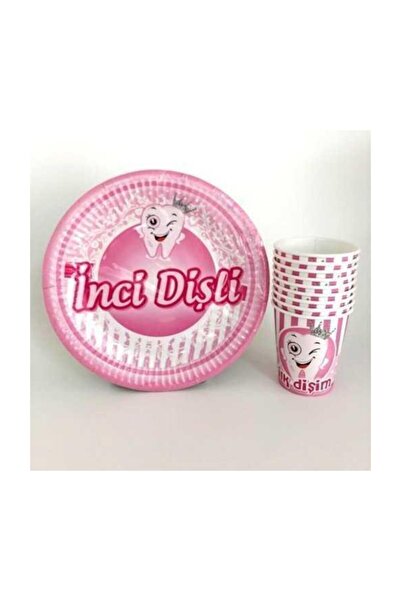 Parti Furyası Diş Partisi Kız Diş Buğdayı Diş Mevlidi Temalı Karton Tabak Bar...