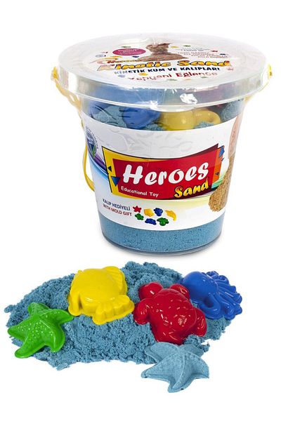 HEROES TOYS Kinetic Sand with Bucket 1000grTurquoise